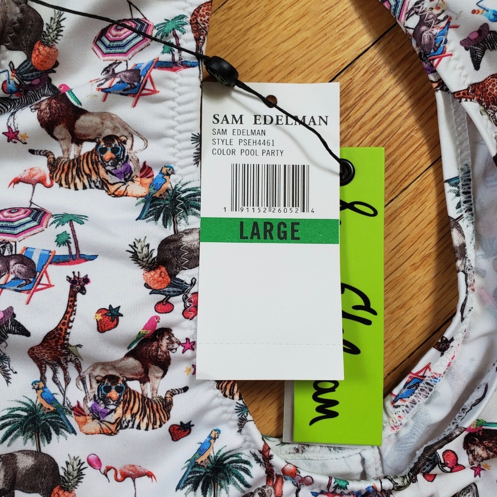 💥 NWT Sam Edelman open shoulder carnival swim top - Picture 8 of 8